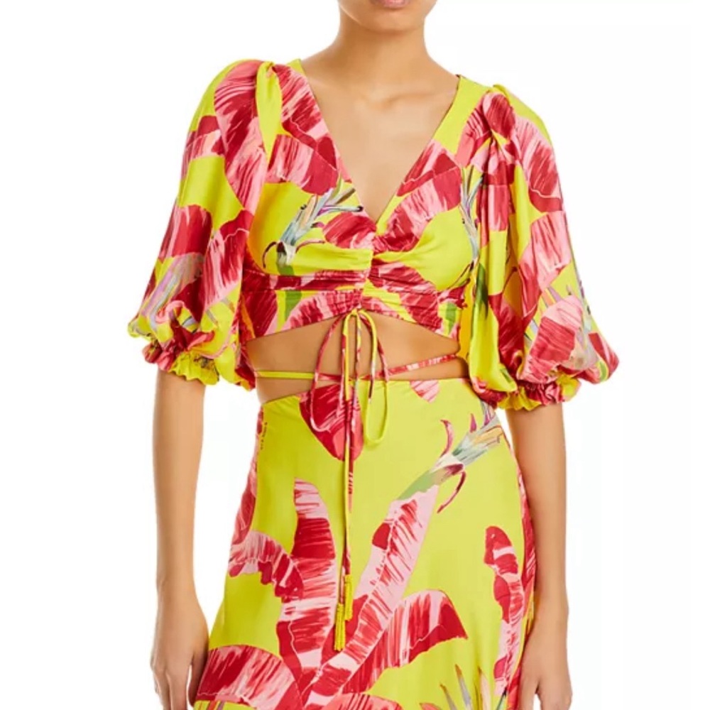 Farm Rio Sweet Jungle Lime Crop Top